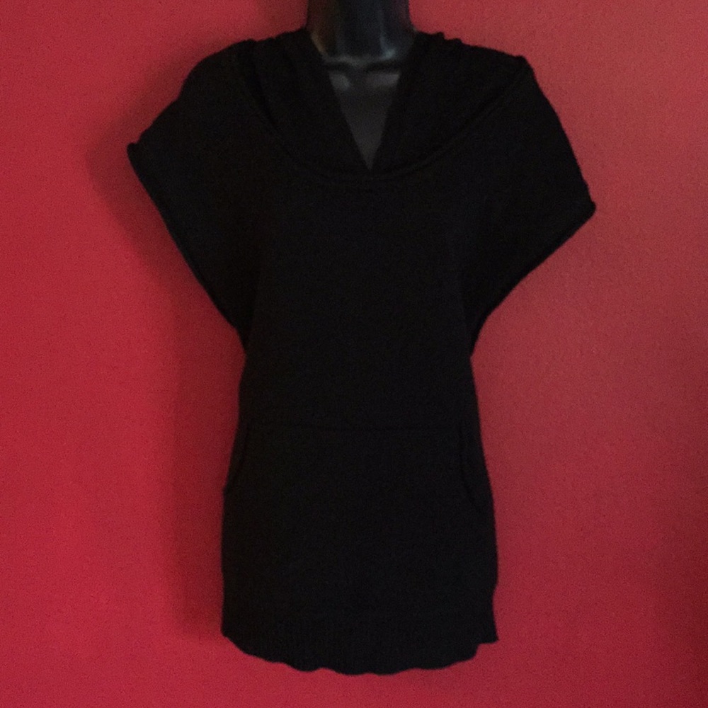 BCBG Black sweater/hoodie. No sleeves