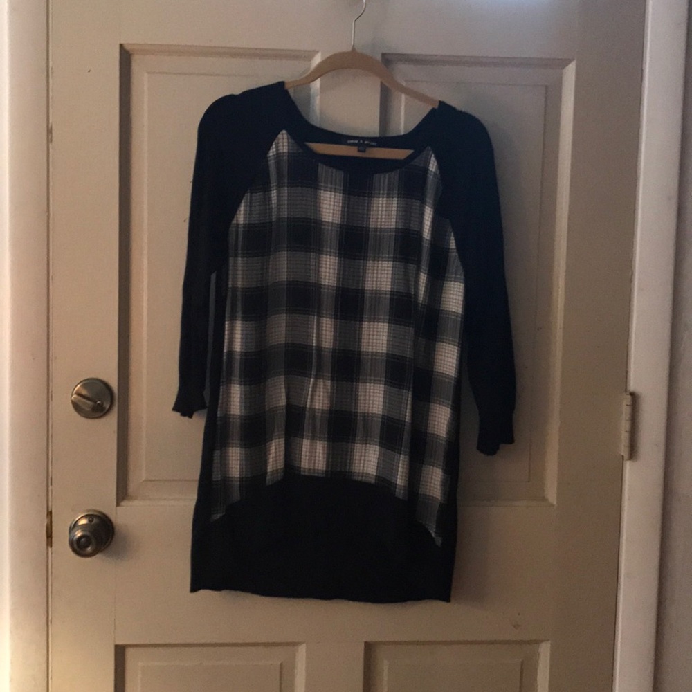 Black and white plaid top