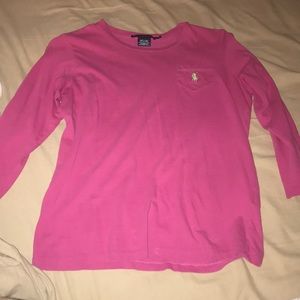 Quart sleeve pink polo tshirt