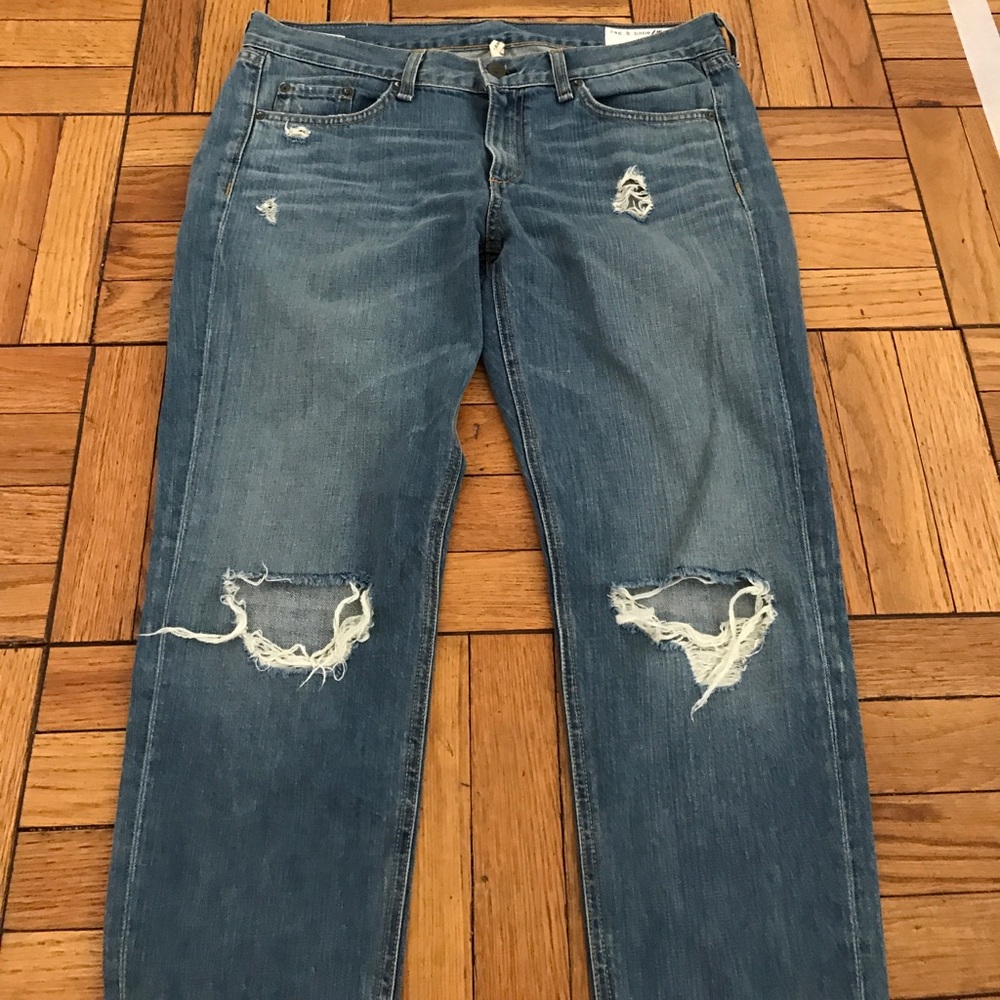 Rag & Bone Distressed Boyfriend Jeans