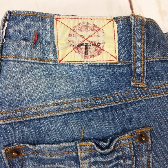 T Five lowrise  distress skinny blue jeans sz 0 - Picture 8 of 8