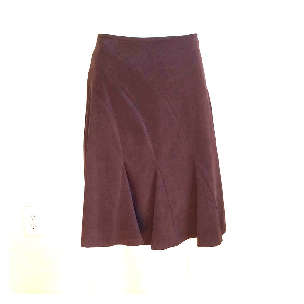 Dark brown faux suede skirt