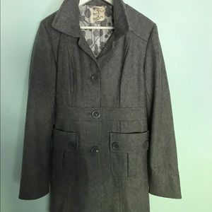 Never Worn Tulle Grey Wool Pea Coat