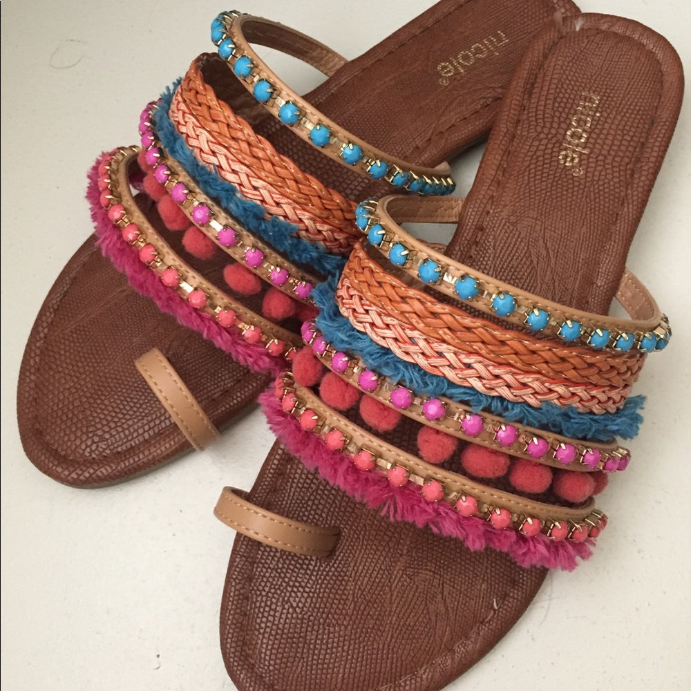 Jeweled slides/mule slip on sandals