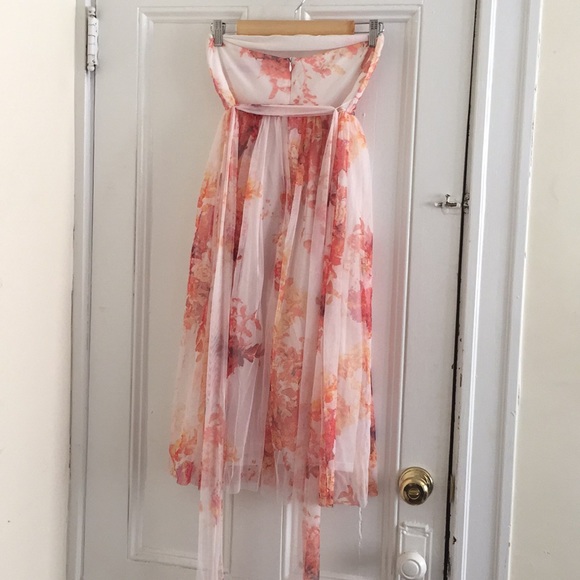 Colorful spring / summer dress with tie at waist. - Picture 2 of 2