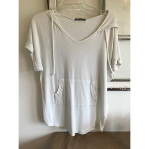 soft white hood shirt