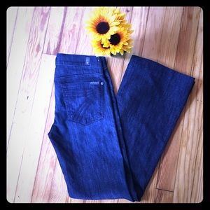 7FAM Dojo Dark Wash Flare Jeans Size 27 NWOT