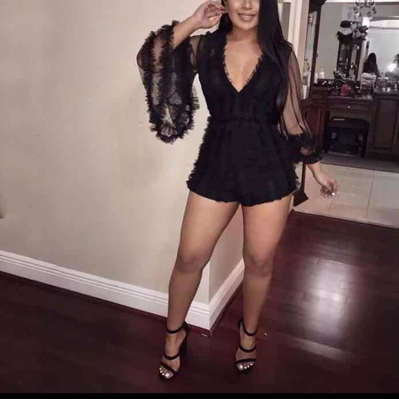 Pants - Gorgeous black lace romper