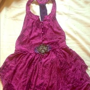Free people magenta and purple halter top
