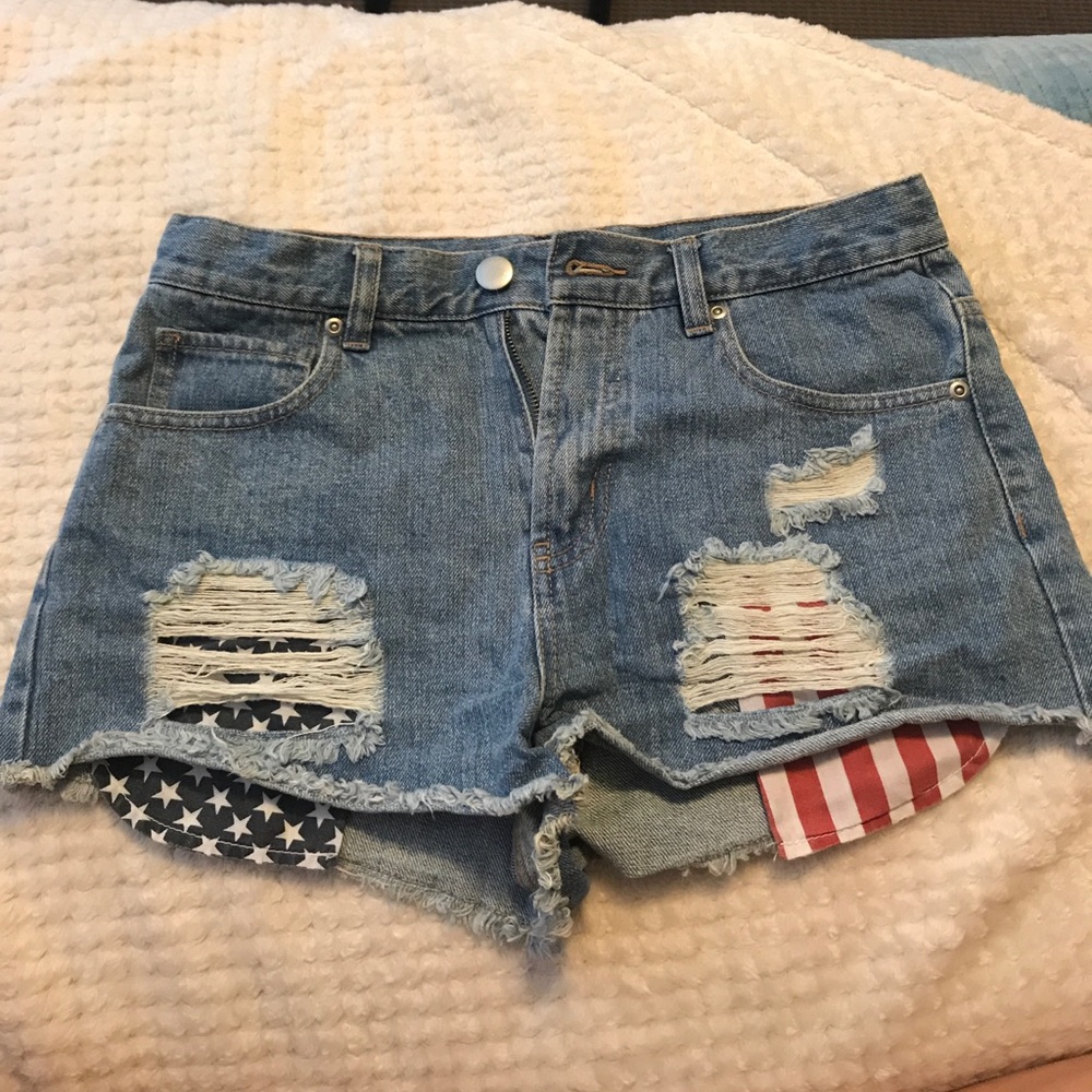 Patriotic jean shorts