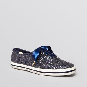 Kate Spade for Keds Blue Glitter Sneaker Size 8