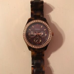 Fossil tortoise shell watch