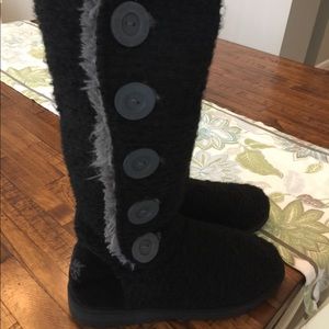 Muk luks Black / gray tall boots size 9-New!