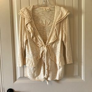 Anthropologie Moth Ivory "windy dunes" sweater L