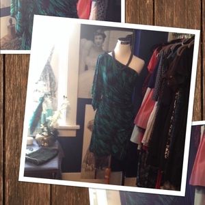 Peacock Wrap Dress (faux)