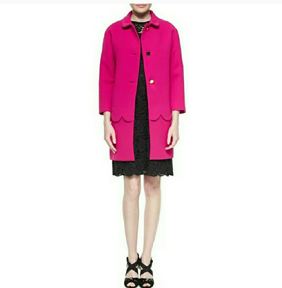 Kate spade scalloped coat pink size 8 NWT - Picture 2 of 3