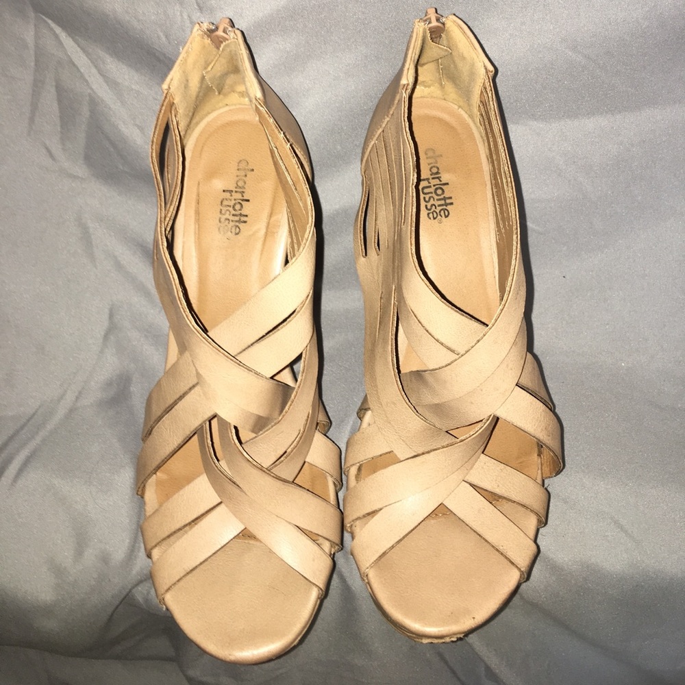Strapped up Beige Wedges