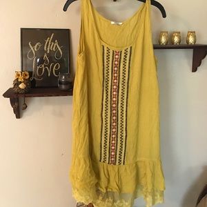 Mustard pattered dress