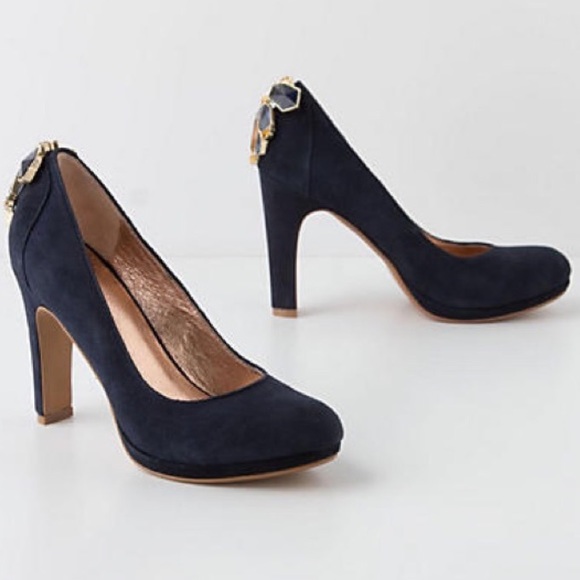 Anthropologie Shoes - FinalPrice Anthro Jewel Embellished Suede Pumps