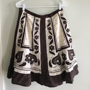 ANTHROPOLOGIE ODILLE Embroidered skirt w/ sequin
