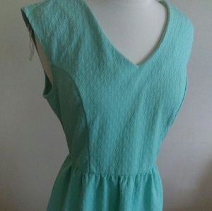 Aqua sun dress w/ cross back