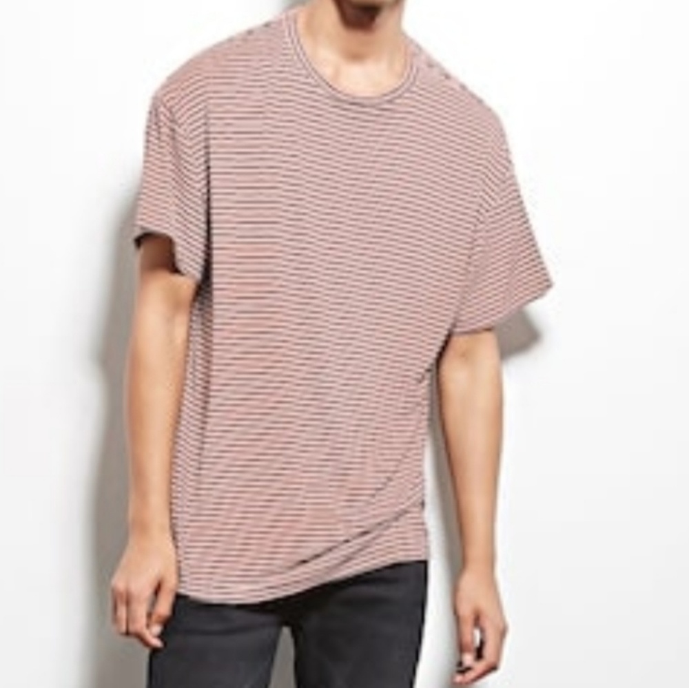 Forever 21 NWT Men's Striped Tea Pink/Black XS