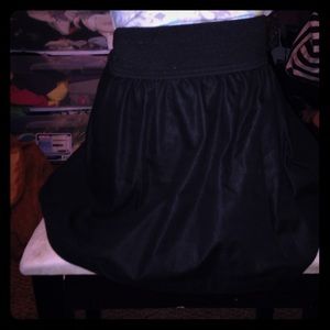 Black mini flare skirt