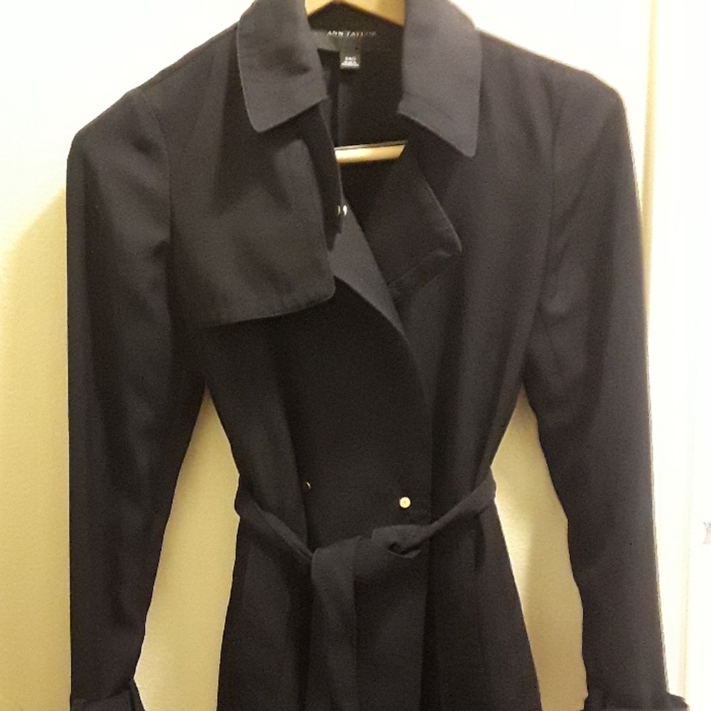 Ann Taylor Trench in Navy Blue