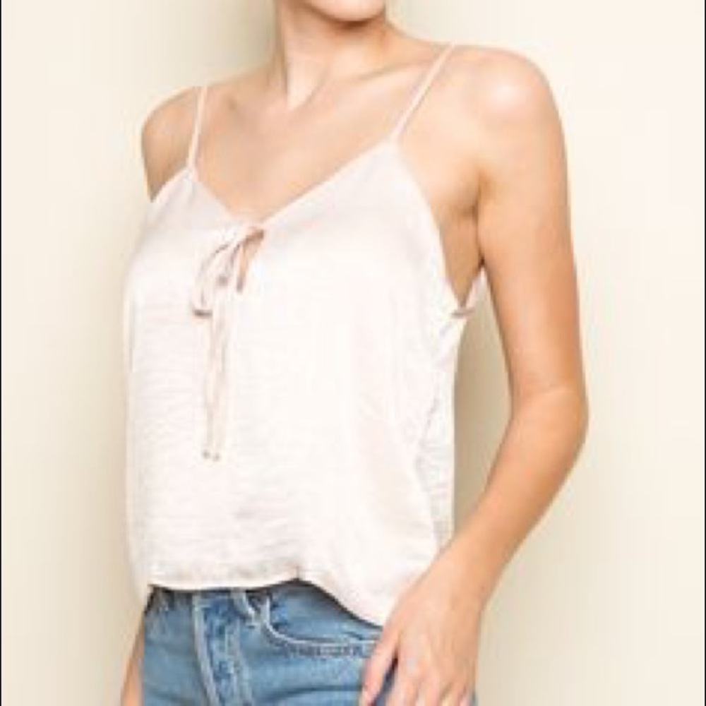 Brandy light pink silk tank