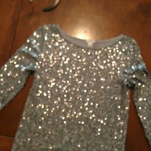 J. Crew silver sequin shirt
