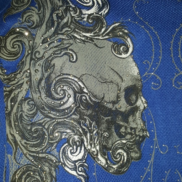 NEW Silver STUDDED Skull Top - Picture 3 of 3