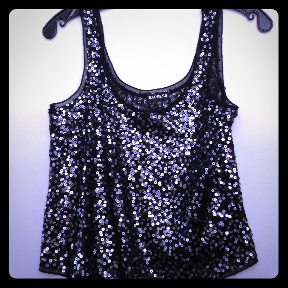 Black sequence top