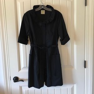 Anthropologie Little Yellow Button black dress L