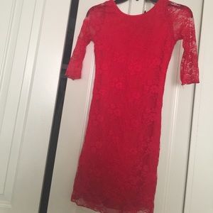Red lace dress