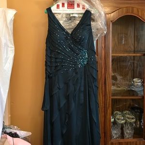 Deep teal evening gown
