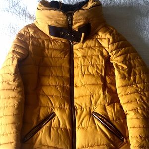 Mustard Cinched/Fitted Zara Coat