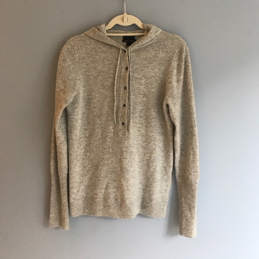 J. Crew Italian Cashmere Hooded Pullover Size Med