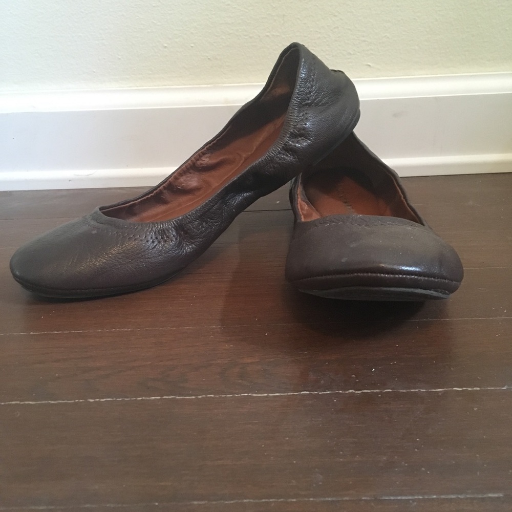 Brown leather Emmie flats
