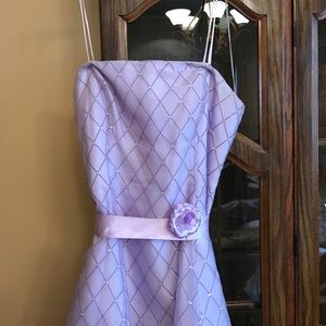 Purple Tea Length Prom Dress