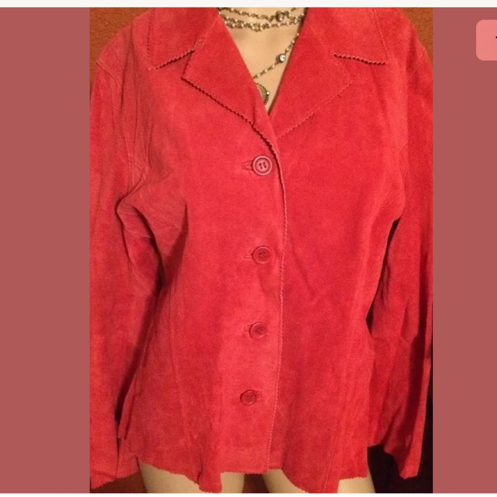 Stoneridge 100% Leather Suede western jacket blazer with buttons