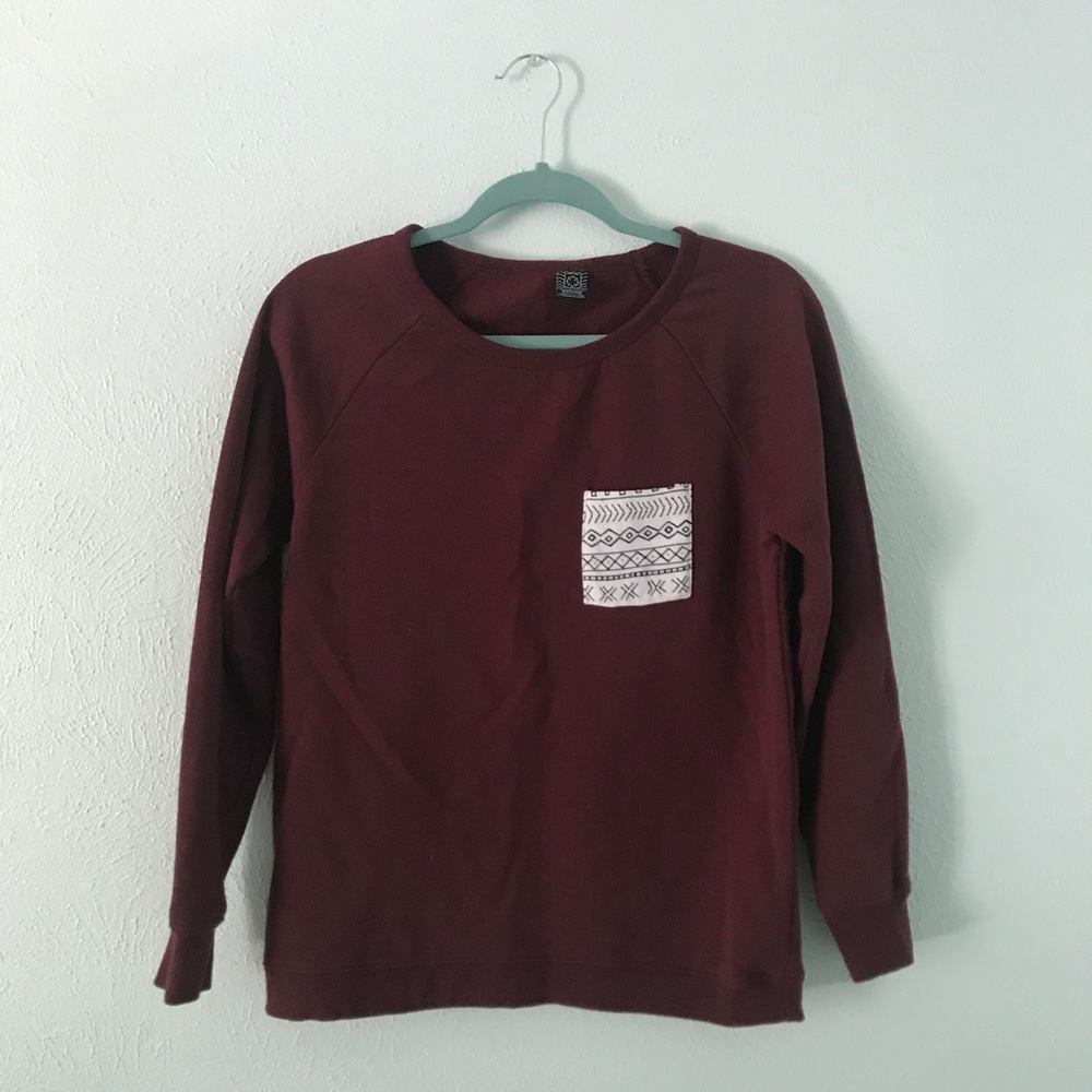 Burgundy crew neck