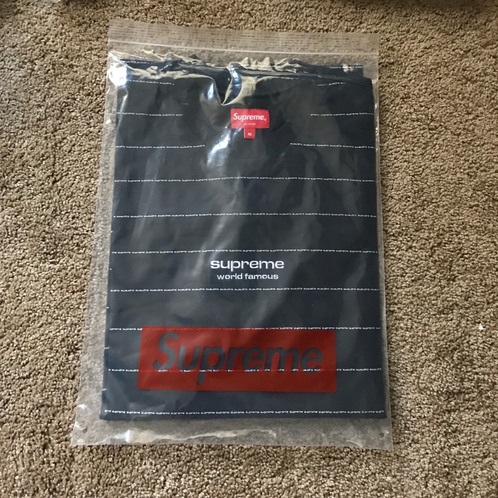 Supreme logo stripe LS top