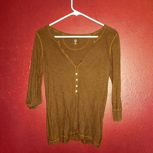 Brown 3/4 long sleeve shirt
