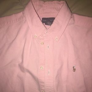 Men Cotton Oxford button up Polo dress shirt