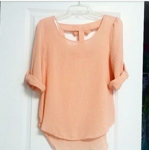 Bow back peach shirt