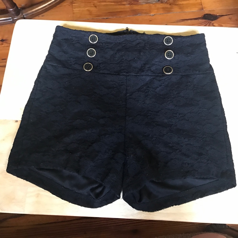 High waisted lace shorts