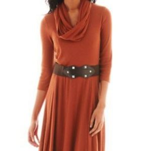 J.C.Penney Eternity scarf fit and flare dress