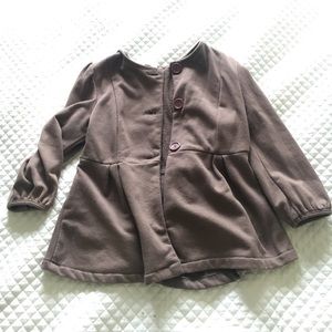 Brown 3/4 sleeve cardigan w 3 large buttons