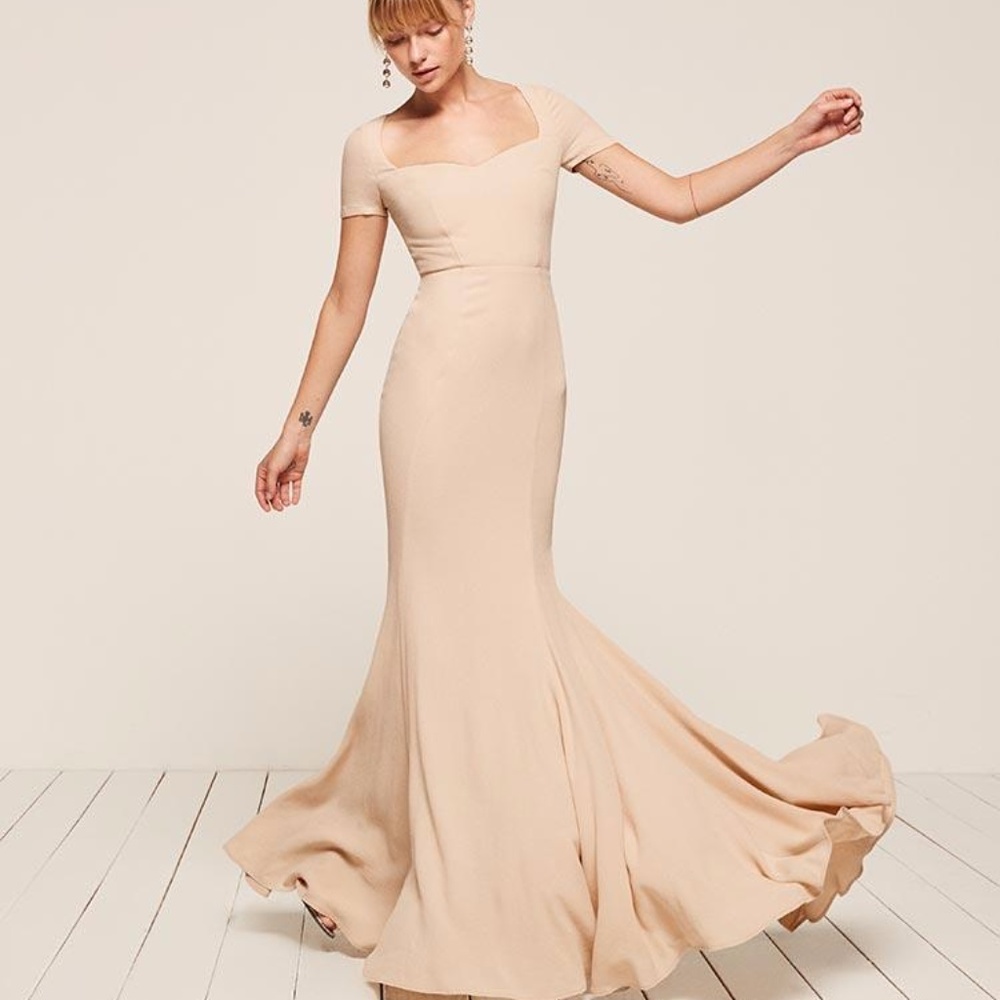 NWT $388 Reformation Topaz Dress Pearl 10 Wedding