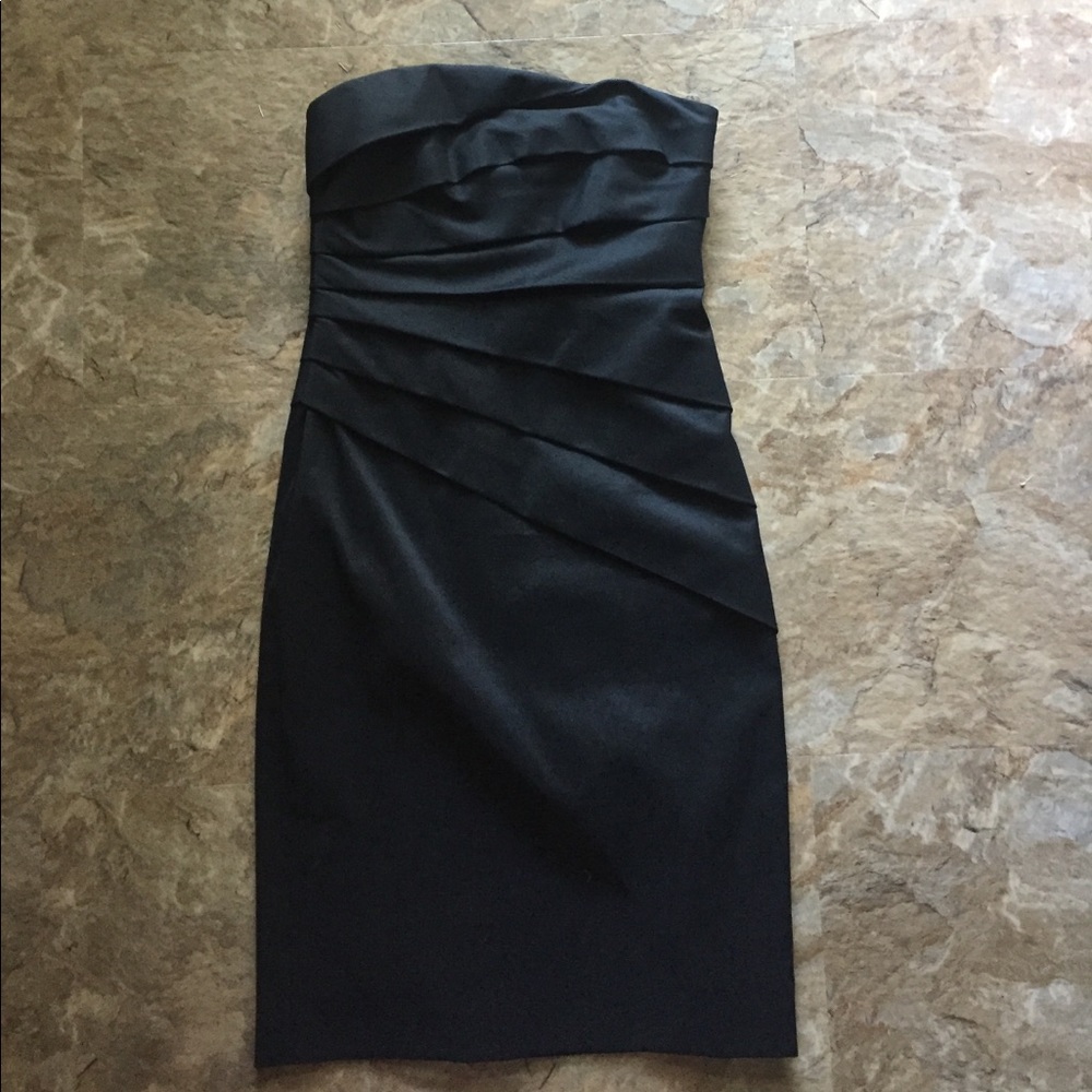 White House Black Market Black strapless LBD